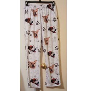 NWOT ~ Women's Dog Faces & Paw Print Lounge Pants/Pajama Bottoms (Size: Large)